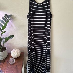 Black and White Striped Maxi Dress